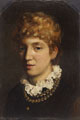 KatNr 077&nbsp;&nbsp; Friedrich Leon Pohle, Junge Frau mit Rüschenkragen. Wohl 1880er/1890er Jahre.