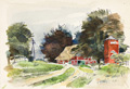 KatNr 365 Arno Drescher, Sechs Landschaftsdarstellungen bei Harburg (Schwaben). Wohl 1960er Jahre.
