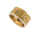 KatNr 600 Gelbgold-Bandring mit Zodiac-Symbolen. Wohl 1920er Jahre oder 1930er Jahre.