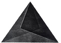 KatNr 427&nbsp;&nbsp; Frank Müller, Aufstrebende Keile / Flächen in Schwarz, Gelb und Weiß. 1984/1986.