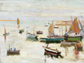 KatNr 053&nbsp;&nbsp; Maximilian Keller "Fischerhafen in der Bretagne". Wohl Mitte 1910er Jahre.