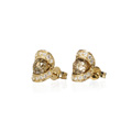 KatNr 645 Paar Gelbgold-Ohrstecker mit braunen Brillanten. RSC.