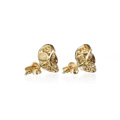 KatNr 645 Paar Gelbgold-Ohrstecker mit braunen Brillanten. RSC.