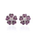 KatNr 648&nbsp;&nbsp; Paar Blütenohrstecker mit Rubelliten und Diamanten. Sonia B. Designs, New York.