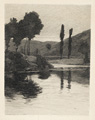 KatNr 313&nbsp;&nbsp; Otto Ubbelohde "Motiv von der oberen Lahn" / "Bergstädtchen (Motiv aus Hessen)". 1895/1897.