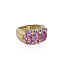 KatNr 626 Gelbgold-Ring mit Ceylon-Saphiren. CV.