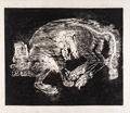 KatNr 283&nbsp;&nbsp; Reinhold Langner "Wolf mit Jungen". Um 1934.