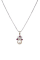 KatNr 591&nbsp;&nbsp; Collier mit floralem Perlenanhänger.