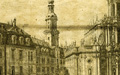 KatNr 181 Bernardo Bellotto, gen. Canaletto "Perspective de la Facade de la Roiale Eglise Catolique, avec une part du Palais...". 1748.