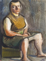KatNr 443 Curt Querner, Rübenausmacherin in roter Jacke. 1956.
