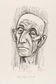 KatNr 358&nbsp;&nbsp; Otto Dix "Josef Hegenbarth II (Halbprofil)". 1961.