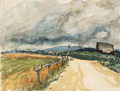 KatNr 219 Siegfried Berndt, Weite Landschaft / Abendstimmung / Sandweg bei Gewitter / Sandweg. Wohl 1920er Jahre.