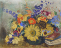 KatNr 080&nbsp;&nbsp; Paul Wilhelm "Strauß mit Sonnenblumen". 1924 oder 1927.