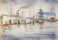 KatNr 292&nbsp;&nbsp; Oskar Nerlinger "Im Hafen". 1930.