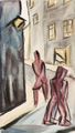 KatNr 433&nbsp;&nbsp; Herbert Mundel "Pariser Impressionen, Im Vorübergehen – en passant, Strassenecke". 1948.