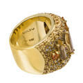 KatNr 605 Extravaganter Gelbgold-Ring mit Citrinen im Navetteschliff. Evtl. Robert Guild, USA.