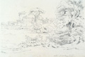 KatNr 201&nbsp;&nbsp; Ludwig Christian Wagner (zugeschr.), Ostia bei Rom – Blick auf das Castello di Giulio II. 1838.