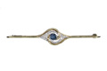 KatNr 651&nbsp;&nbsp; Broschnadel mit zentralem Saphir.
