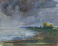 KatNr 494&nbsp;&nbsp; Gunter Jacob, Dunkle Wolken über Mönchsgut (Rügen). Wohl spätes 20. Jh.