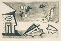 KatNr 452&nbsp;&nbsp; Werner Gilles "Harpyen, Todesvögel, Tiere am Strand" (Kleine Fassung). 1957.