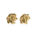 KatNr 769 Paar blattförmiger Tricolor-Gold-Ohrstecker aus Tricolor-Gold. <BR>Paolo Grazzoni, Florenz, Italien.