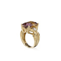 KatNr 819 Breiter Gelbgold-Ring mit zweifarbigem Turmalin-Solitär (ca. 7,2 ct).