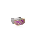 KatNr 808 Bicolor-Pavéring mit Rubinen und Diamanten. Bita.