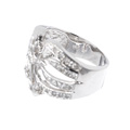 KatNr 784 Weißgold-Bandring mit Diamant-Sternschweifen.