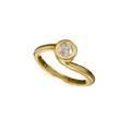 KatNr 787&nbsp;&nbsp; Filigraner Gelbgold-Ring mit Diamant-Solitär. Angela Cummings, New York. 1986.