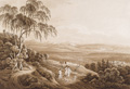 KatNr 232&nbsp;&nbsp; Adrian Zingg "Blick vom Borsberg bei Pillnitz über das Elbtal in die Sächsische Schweiz". 1804.