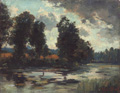 KatNr 047&nbsp;&nbsp; Maurice Blieck, Am Fluß. 1897.