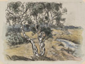 KatNr 257 Siegfried Berndt "Gewitter in Mallnitz" / "Mallnitz" / Birken am Bachlauf. 1930 und 1936.