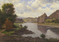 KatNr 080&nbsp;&nbsp; Josef Reiner, Der Schreckenstein mit Blick auf Ústí nad Labem. 1927.
