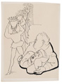 KatNr 476&nbsp;&nbsp; Josef Hegenbarth "Illustration zu Charles de Coster" / "Illustration zu Faust II – Helena vor dem Palaste des Menelas" / "Kleine Kreuzigung". 1960/ 1959/1950.