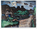 KatNr 540&nbsp;&nbsp; Ernst Mollenhauer "Straße in Keitum auf Sylt". 1957.