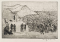 KatNr 360 Wilhelm Oesterle, Badende Frauen / Moses schlägt Wasser aus dem Fels / Tanzendes Mädchen / Landschaft mit See. 1913–1919.