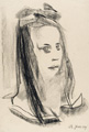 KatNr 373&nbsp;&nbsp; Alice Sommer, Mädchen mit Schleife. 1924.