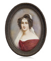 KatNr 012&nbsp;&nbsp; Porträtminiatur der Crescentia von Öttingen-Öttingen und Wallerstein. Nach 1860.