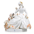 KatNr 678 "Dame mit Mohrenknabe". Paul Scheurich für Meissen. Entwurf 1919. Ausformungszeitraum Pfeiffer-Zeit. 1924–1934.