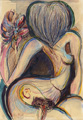 KatNr 551&nbsp;&nbsp; Hermann Naumann, Weiblicher Akt mit Amaryllis. 1978.