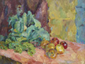 KatNr  Fritz Schulze "Stilleben mit Kohl, Äpfeln und Zwiebeln". 1929.