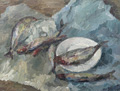 KatNr 85 Fritz Schulze "Stilleben mit Kohl, Äpfeln und Zwiebeln". 1929.