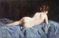 KatNr 100&nbsp;&nbsp; Unbekannter Impressionist, Liegender weiblicher Akt. Spätes 19. Jh.