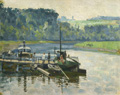 KatNr 077&nbsp;&nbsp; Georg Egmont Oehme, Die Elbe mit Fähranleger bei Obervogelgesang. 1942.