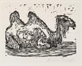 KatNr 577 Wilhelm Rudolph, Pony im Regen / Liegendes Kamel. Wohl 1940er/1950er Jahre.