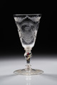 KatNr 741 Großes Pokalglas "Wär ich so weiß als ein Schwan …". Böhmen. Um 1720.