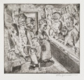 KatNr 334&nbsp;&nbsp; Bernhard Kretzschmar "Im Fleischerladen". 1920.
