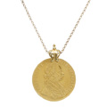 KatNr 849&nbsp;&nbsp; Anhänger mit Goldmünze Franz Joseph I. 4 Dukaten. 1888.