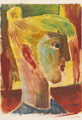KatNr 521&nbsp;&nbsp; Wilhelm Lachnit, Mädchen mit hochgestecktem Haar. 1953.