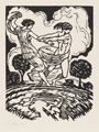 KatNr 303 Ludwig von Hofmann, Pomeranzenzweig / "Reigen mit zwei Grazien". Wohl um 1900 /1926.